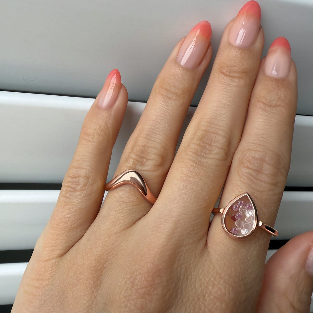 Stackable Ring Band - Dome Wishbone