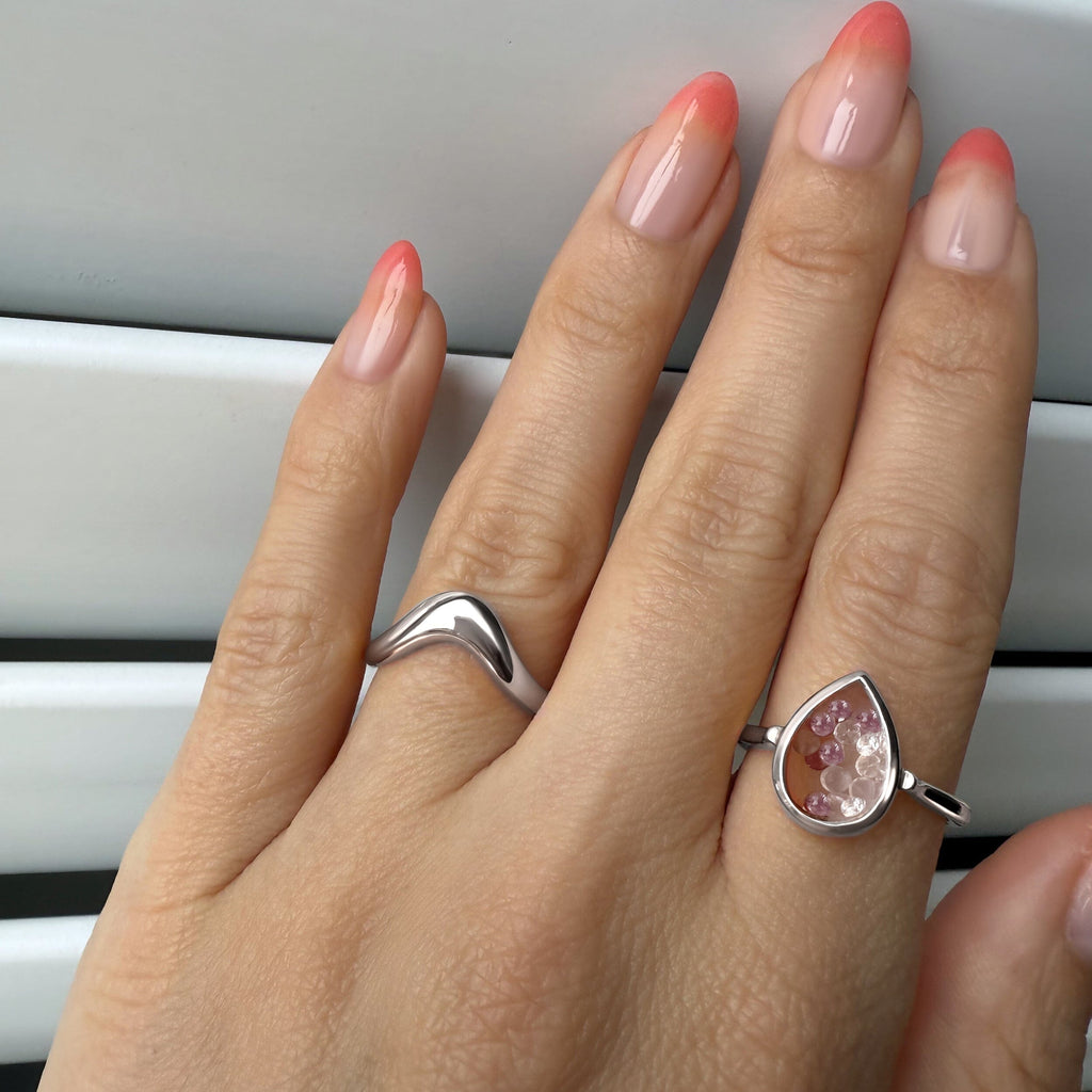 Stackable Ring Band - Dome Wishbone