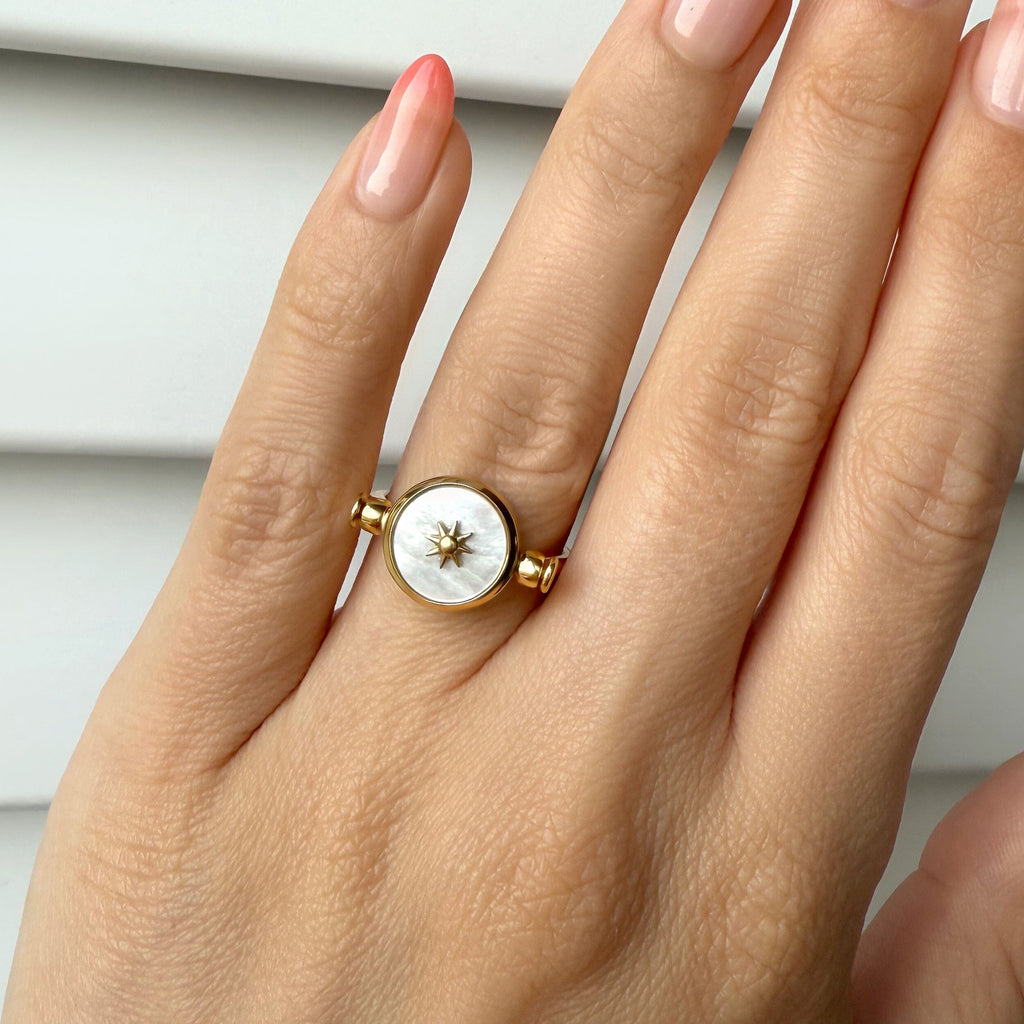 Black Onyx Pearl Ring - Night & Day