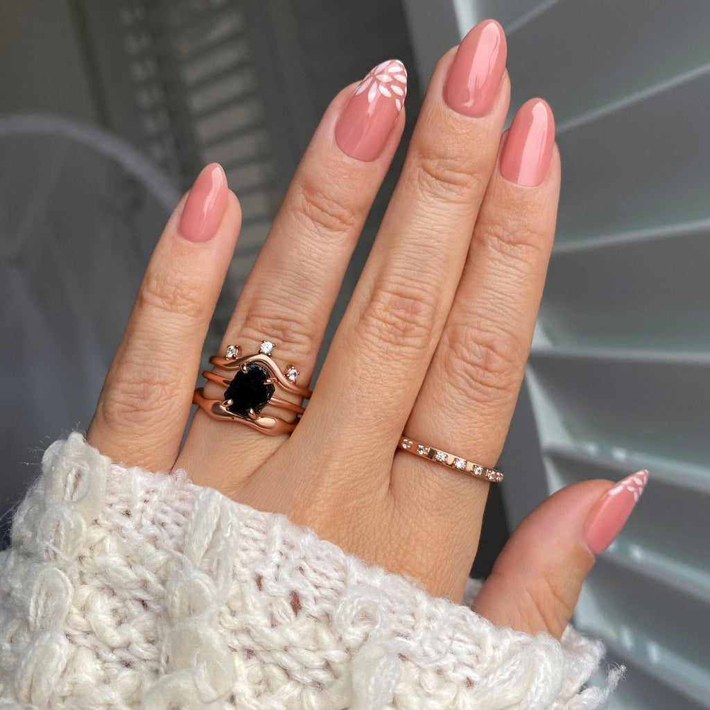 Raw Crystal Ring - Petite Black Obsidian