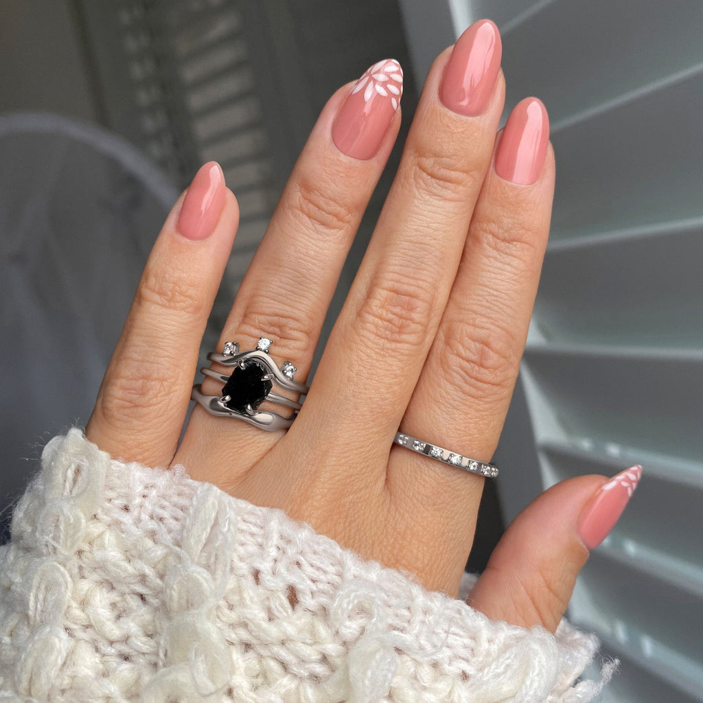 Raw Crystal Ring - Petite Black Obsidian