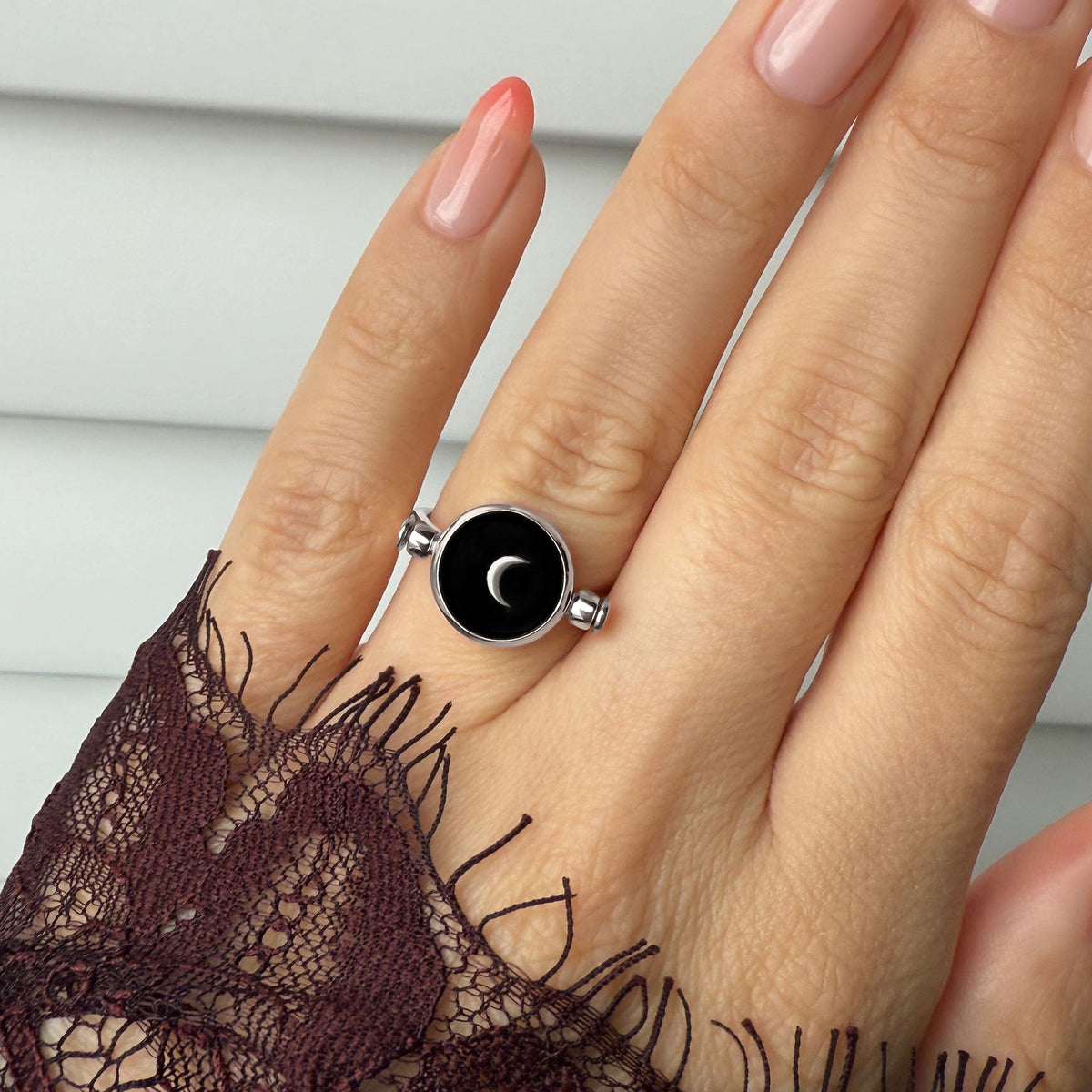 Black Onyx Pearl Ring - Night & Day
