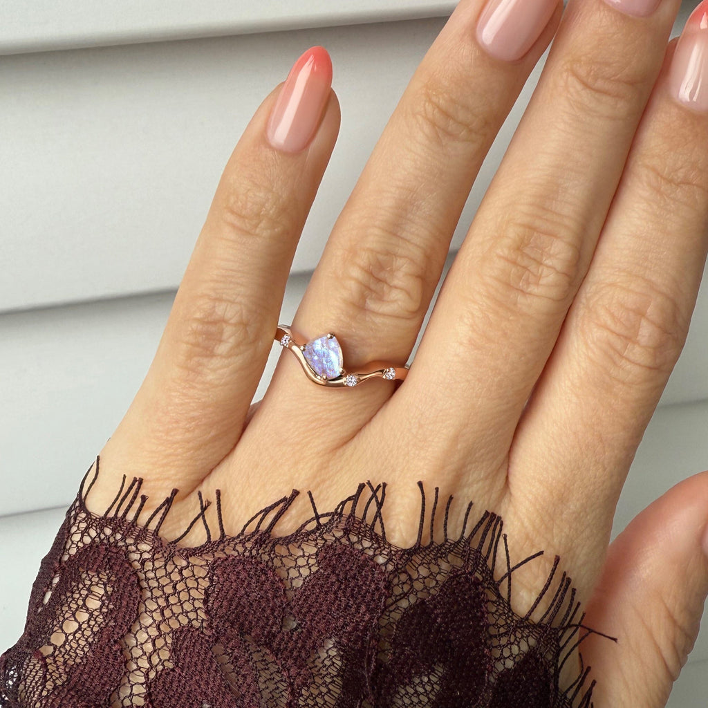 Raw Crystal Ring - Moonstone Arc of Origin