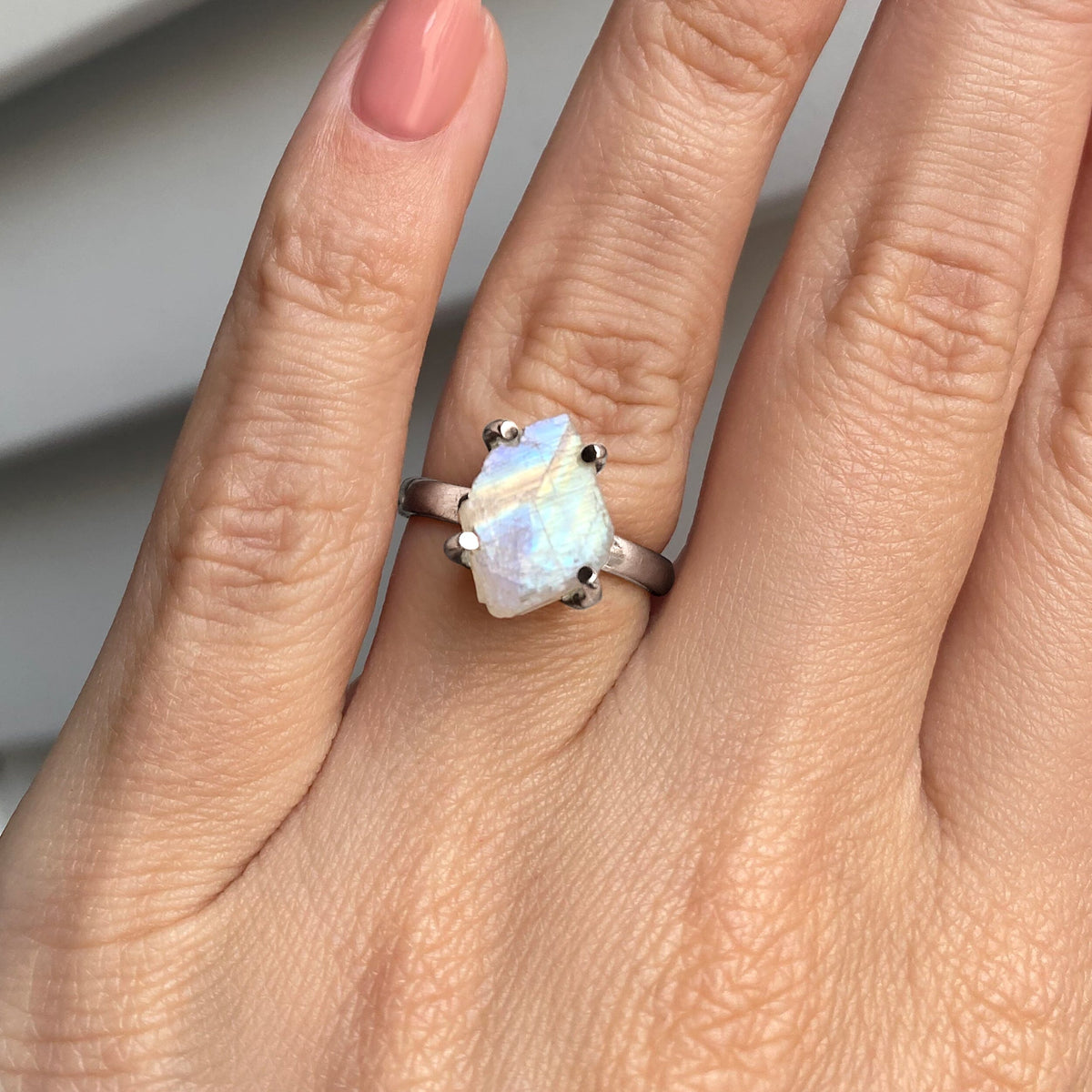 Raw Crystal Ring - Raw Crystal Moonstone