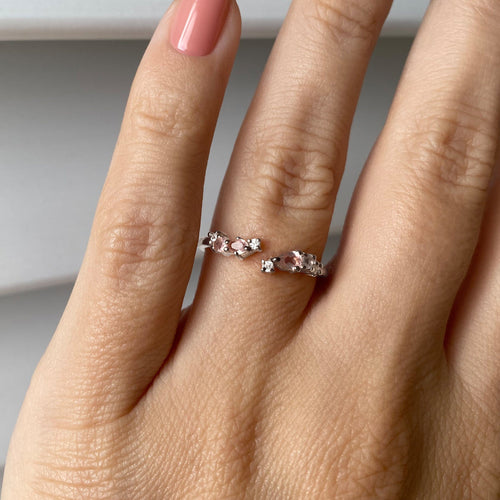 Adjustable Rose Quartz Ring - Flourish