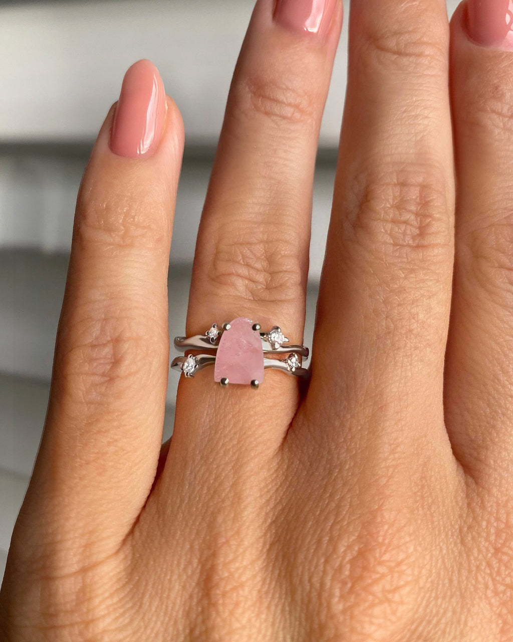 Rose Quartz Ring - Flow