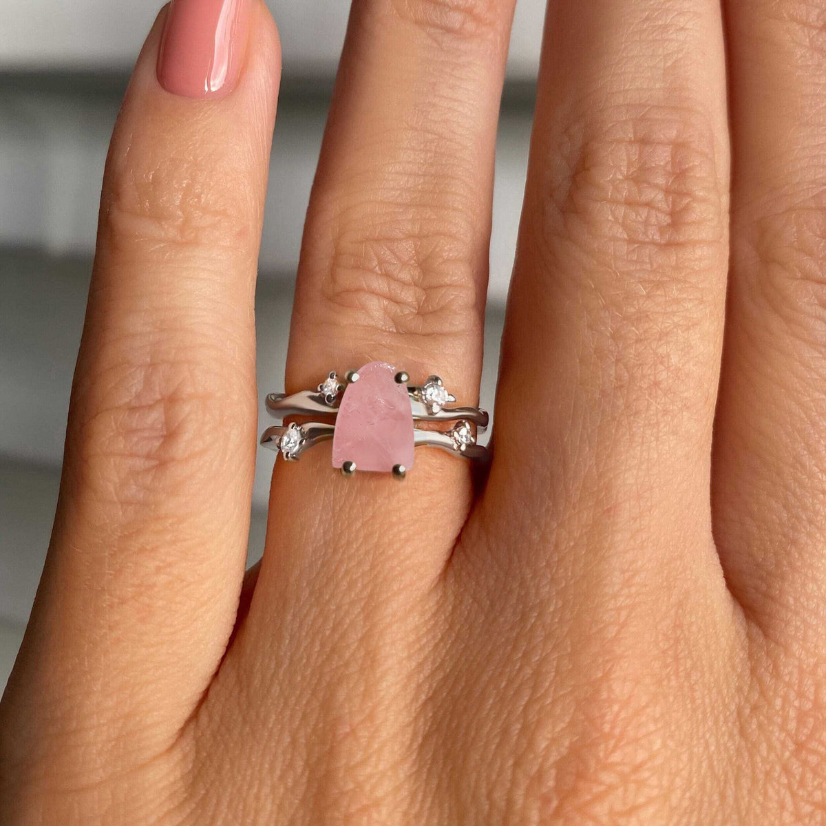Rose Quartz Ring - Flow