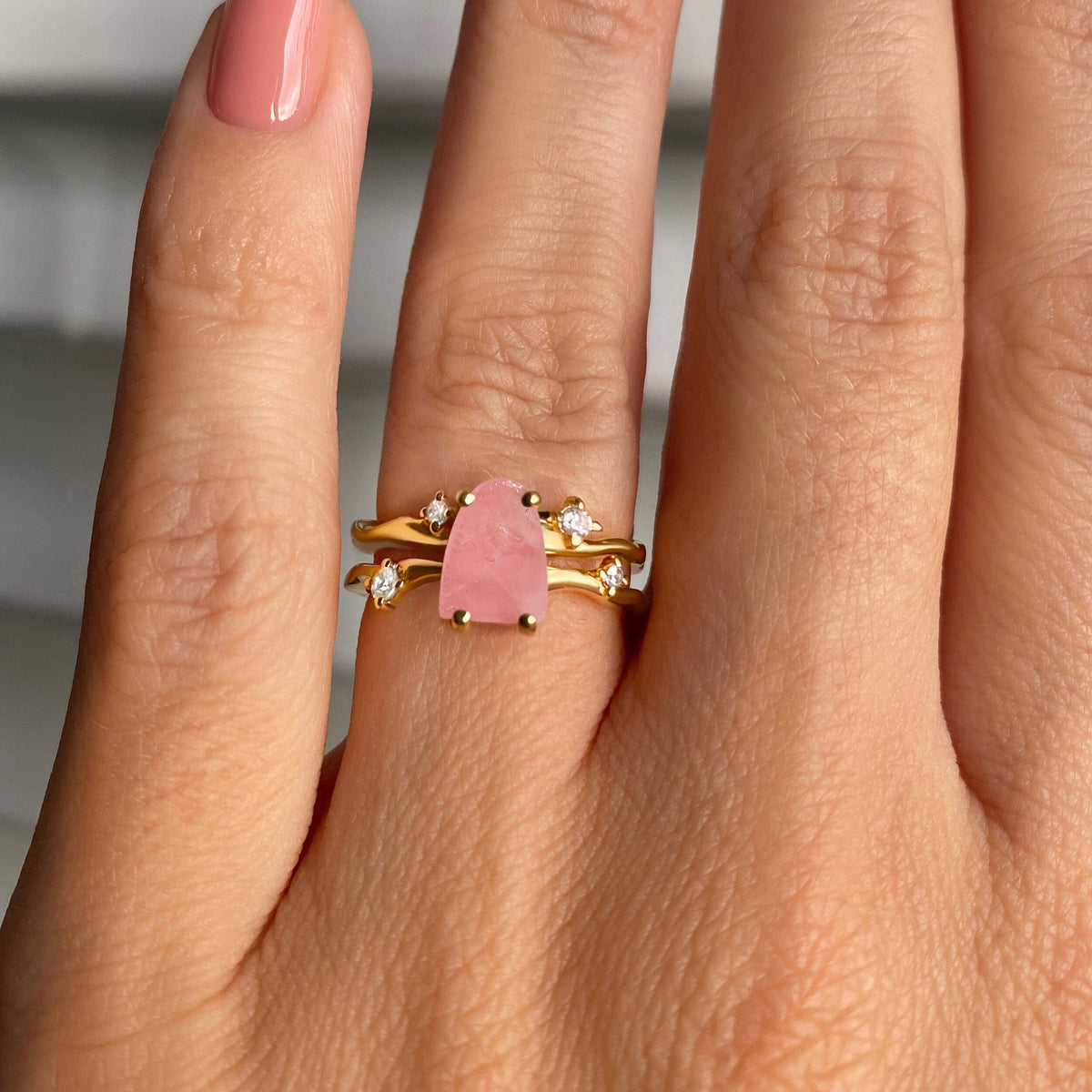 Rose Quartz Ring - Flow