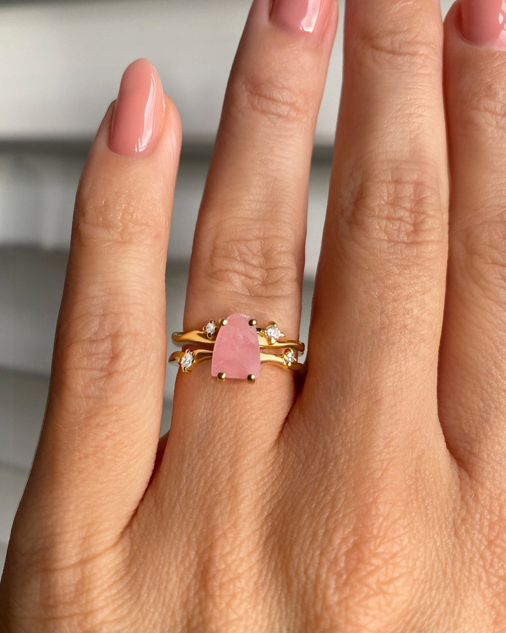 Rose Quartz Ring - Flow