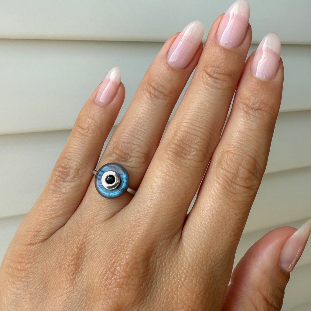Labradorite Black Spinel Fidget Ring - Ora