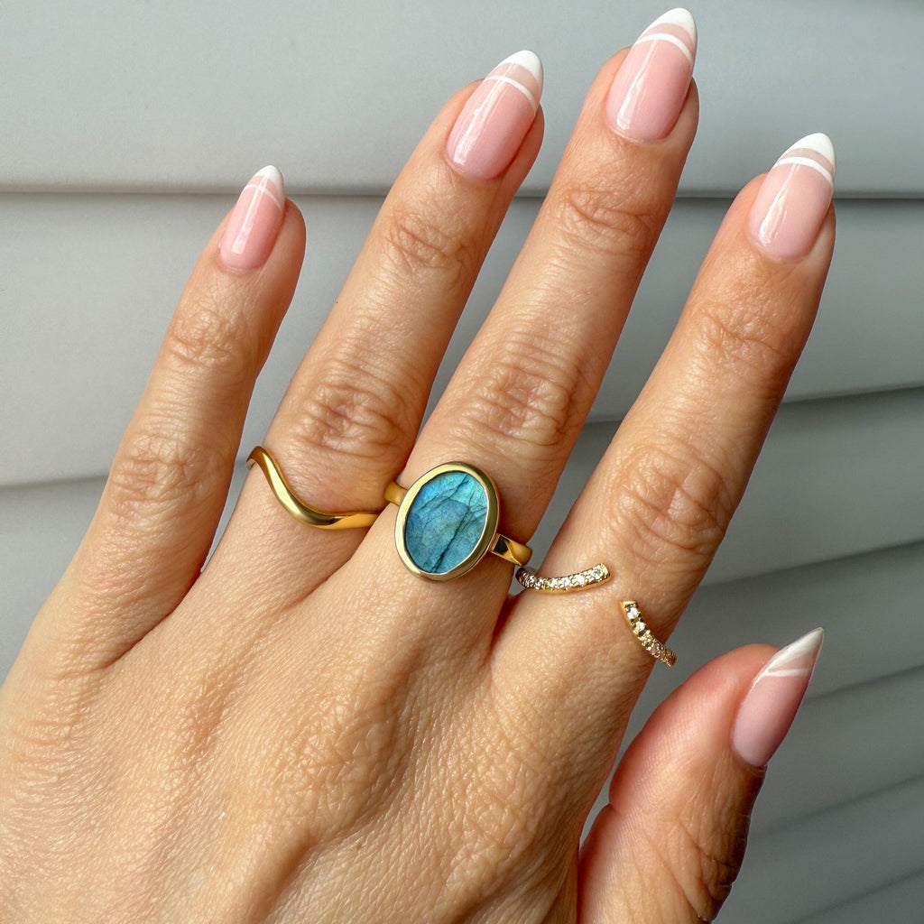 Enfolded Labradorite & Infinite & Waves Rings