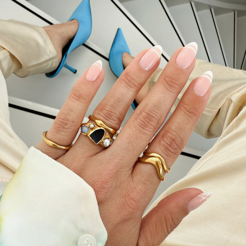 Black Obsidian Pearl Ring - Heirloom