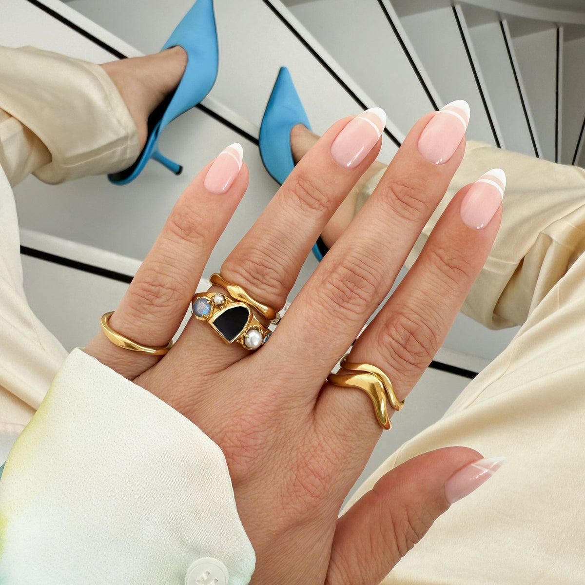 Black Obsidian Pearl Ring - Heirloom