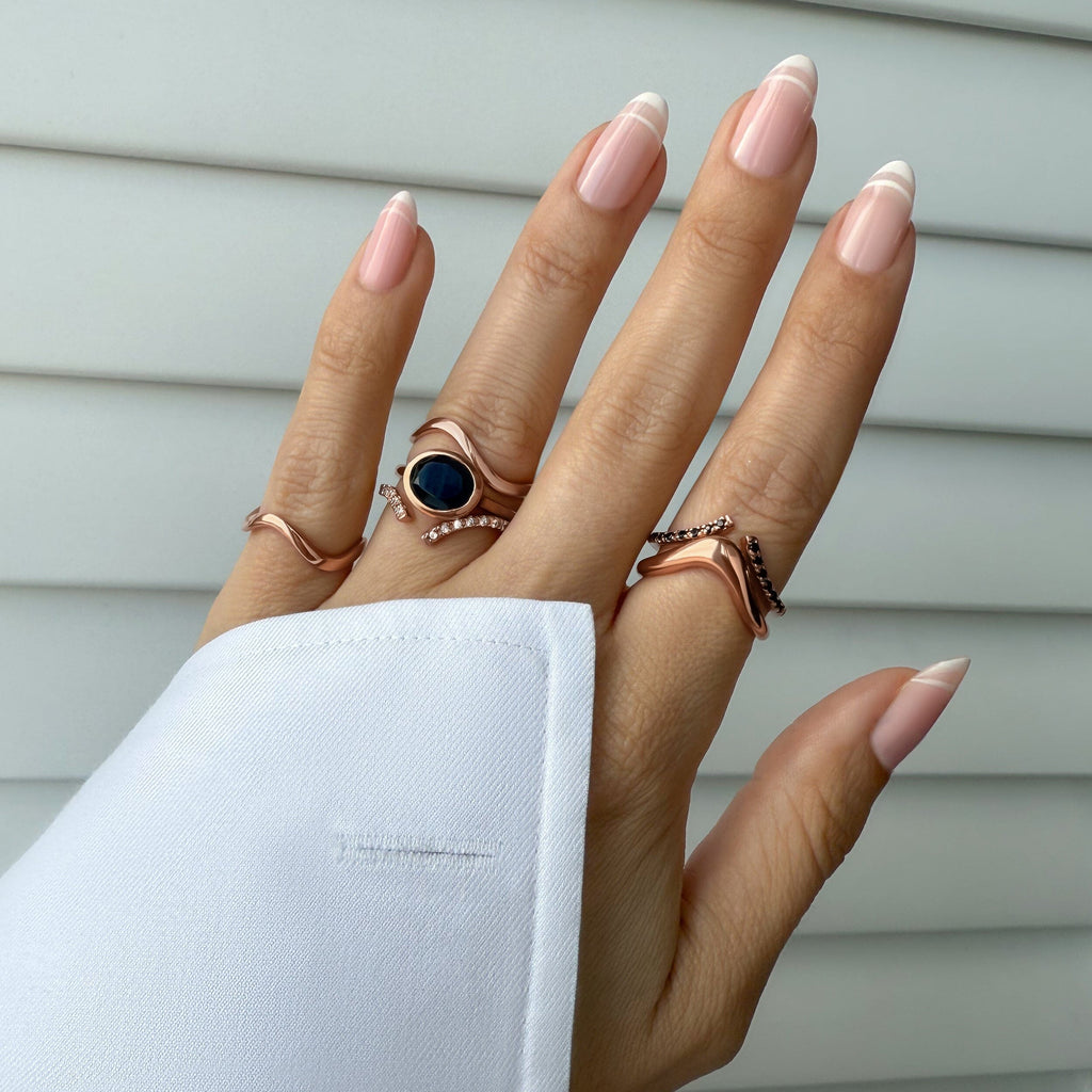 Black Obsidian Skin-Touch & Waves Rings