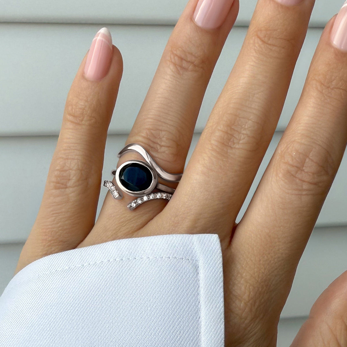Black Obsidian Skin-Touch & Infinite & Waves Rings
