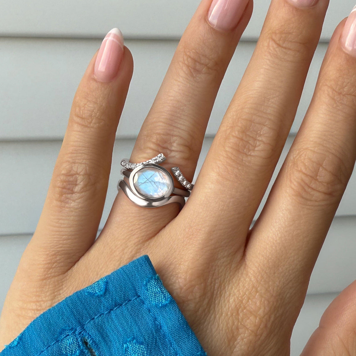 Moonstone Skin-Touch & Infinite & Waves Rings