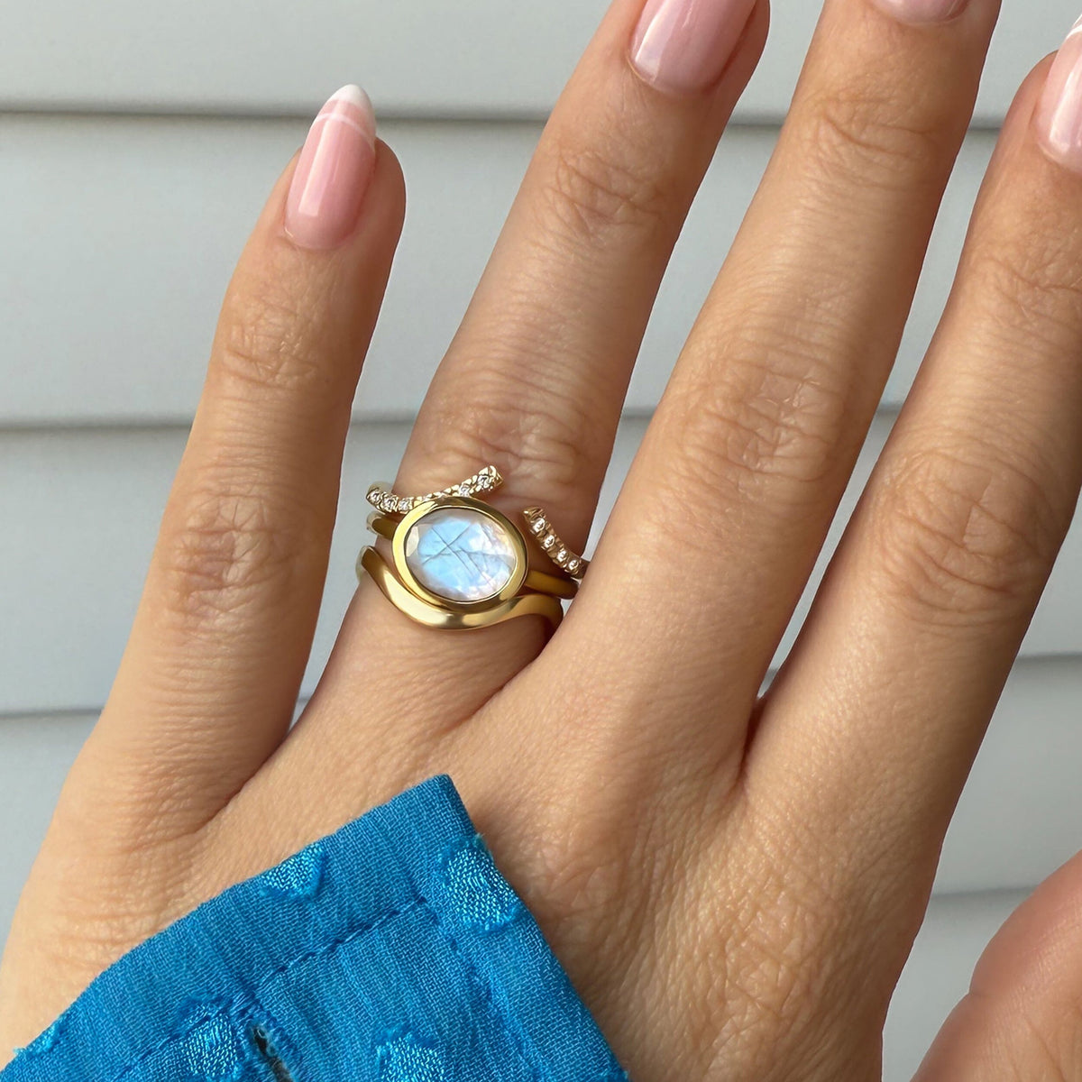 Moonstone Skin-Touch & Infinite & Waves Rings