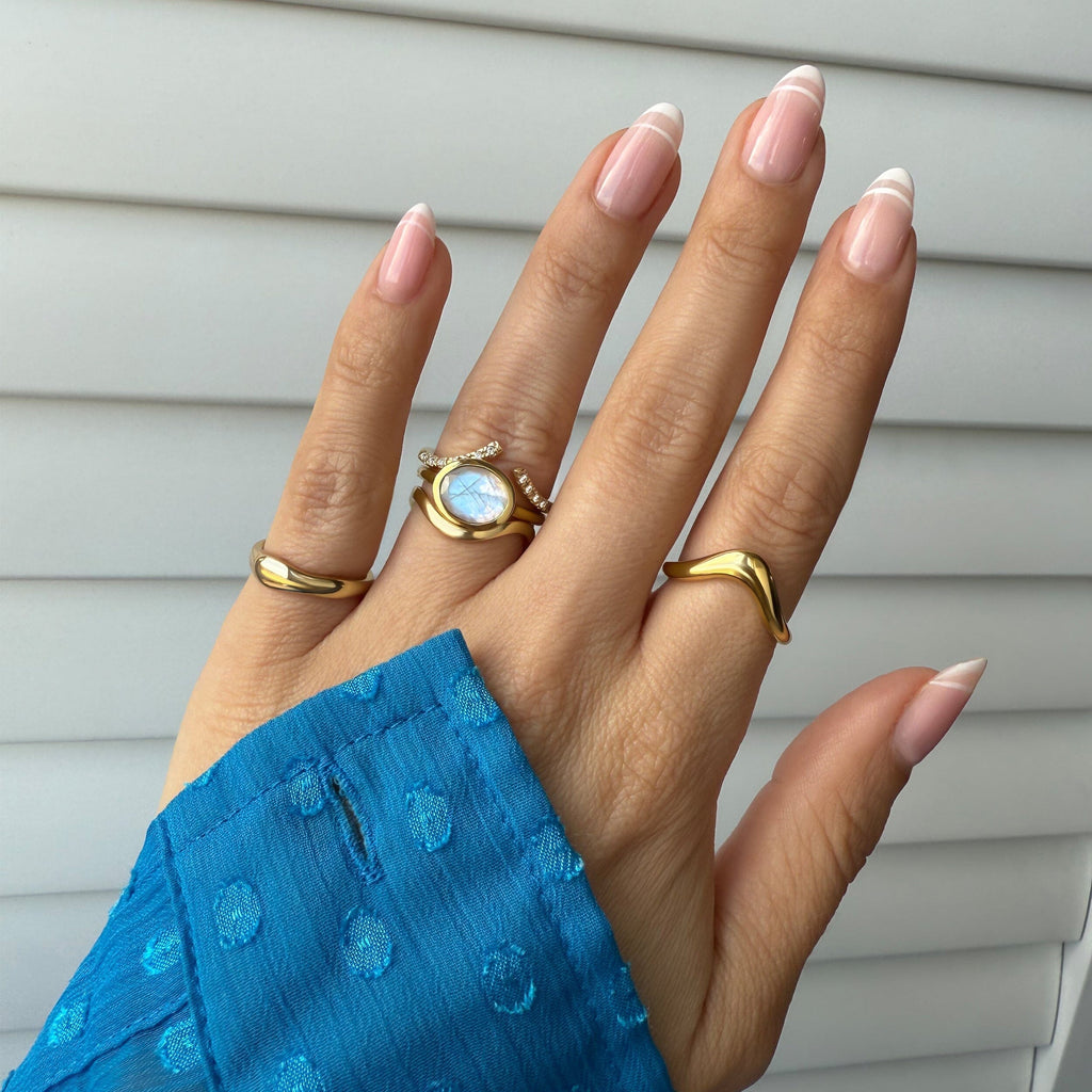 Moonstone Skin-Touch & Infinite & Waves Rings