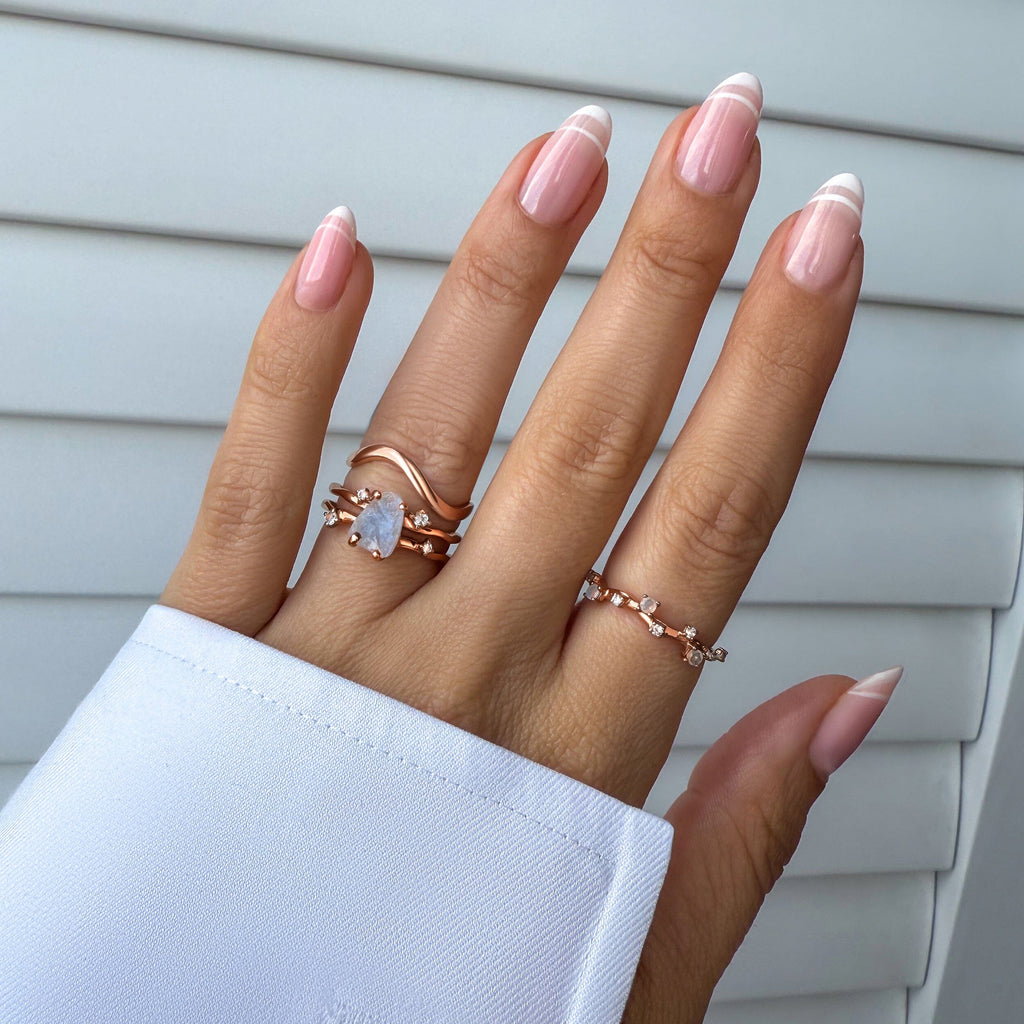 Moonstone Flow & Stardust & Waves Rings