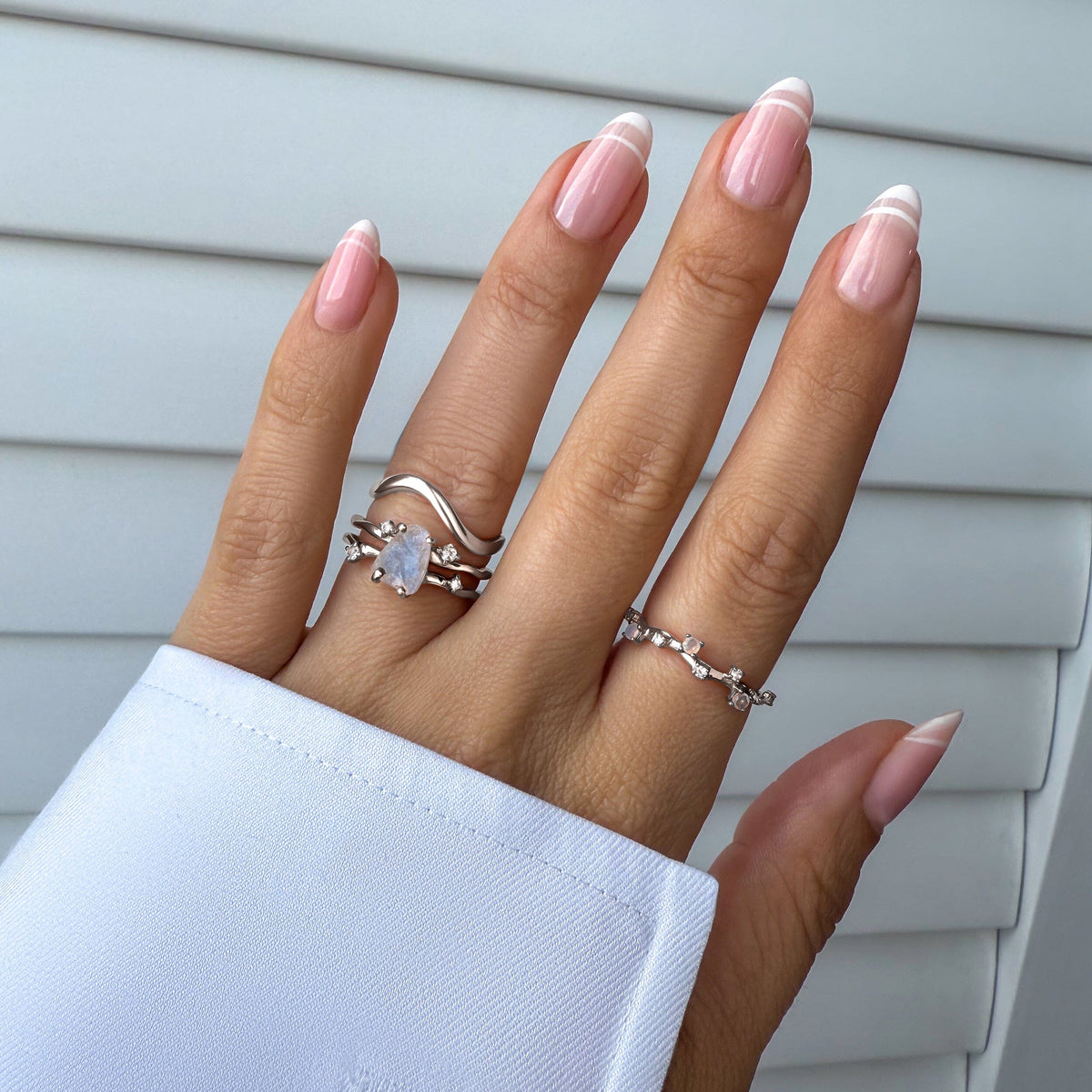 Moonstone Flow & Stardust & Waves Rings