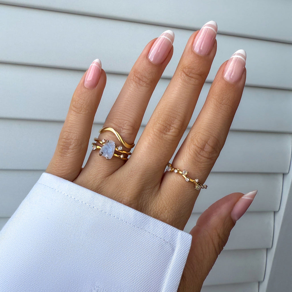 Moonstone Flow & Stardust & Waves Rings