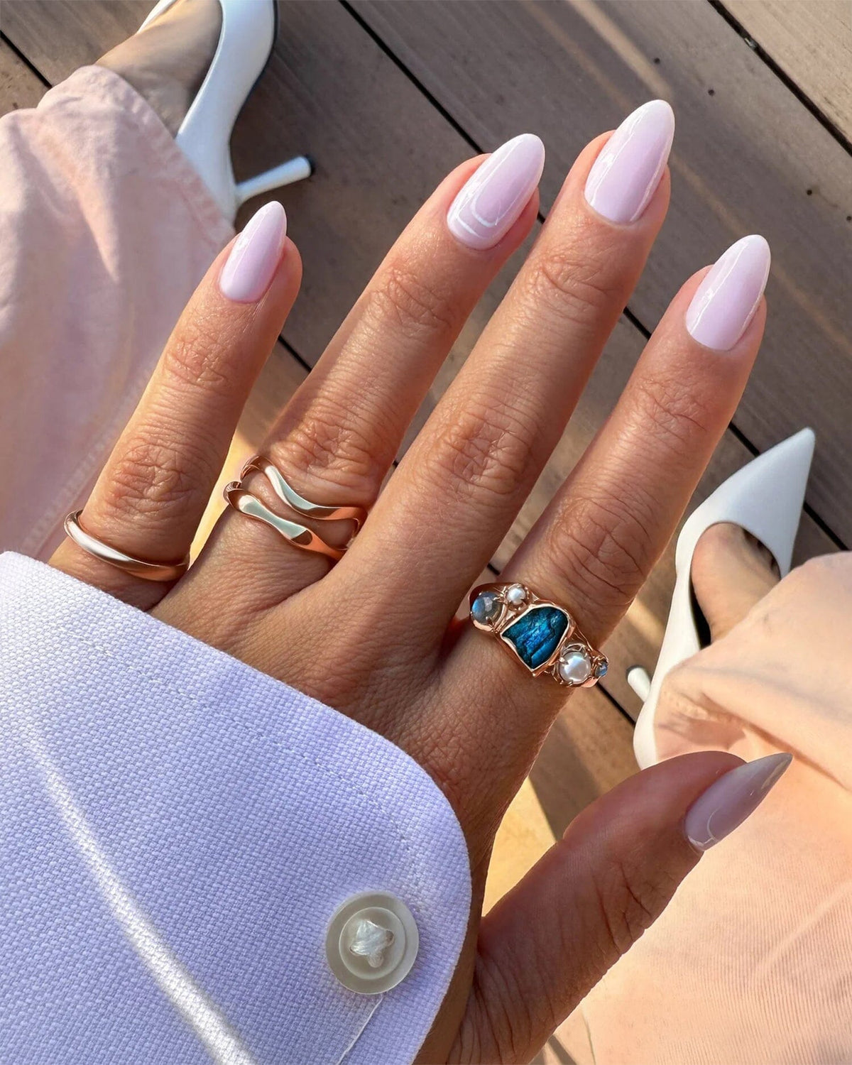 Labradorite Pearl Ring - Heirloom
