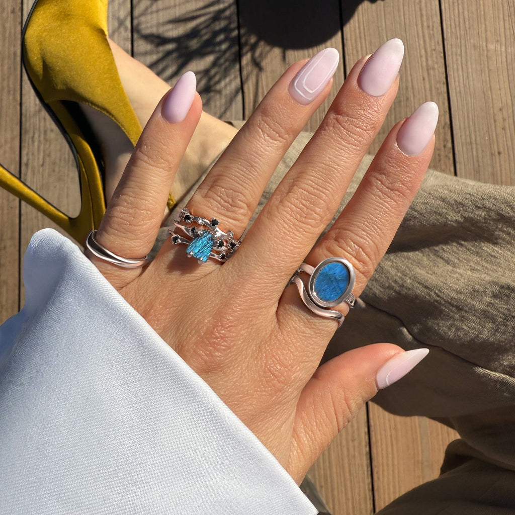 Labradorite Flow & Stardust & Waves Rings