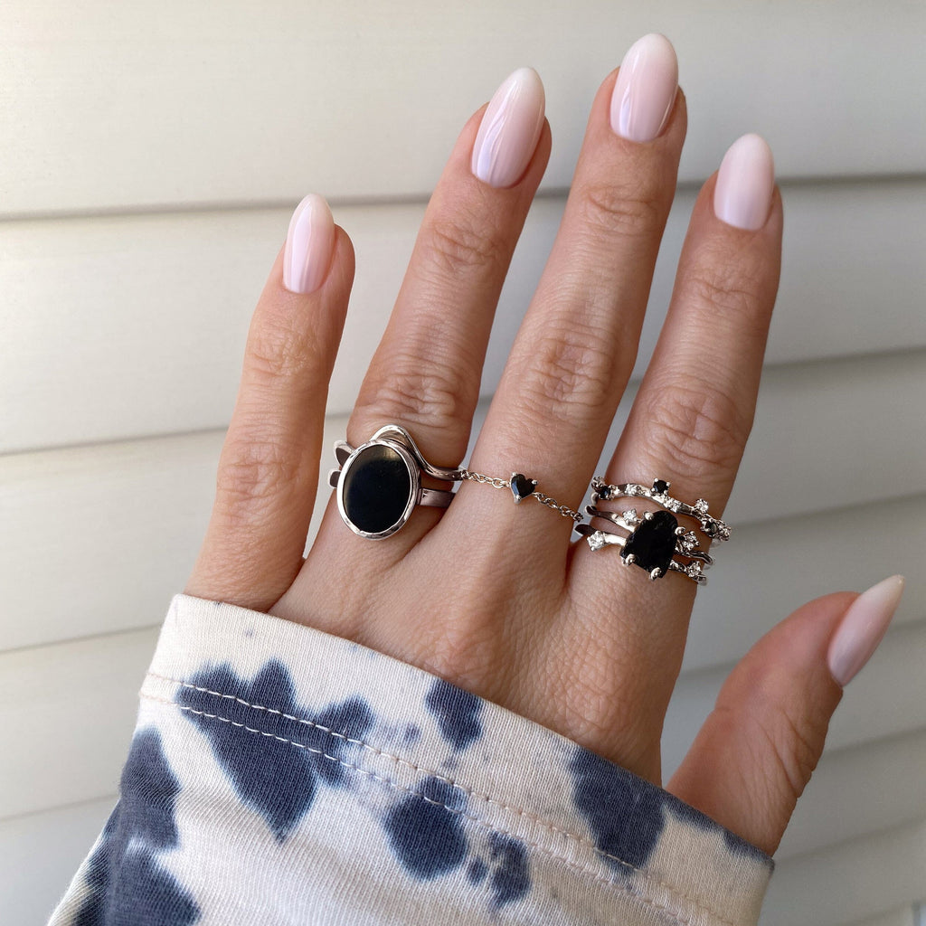 Black Onyx Ring - Stardust Band