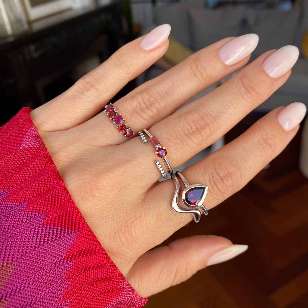 White Zircon Ring - Twinkling Band