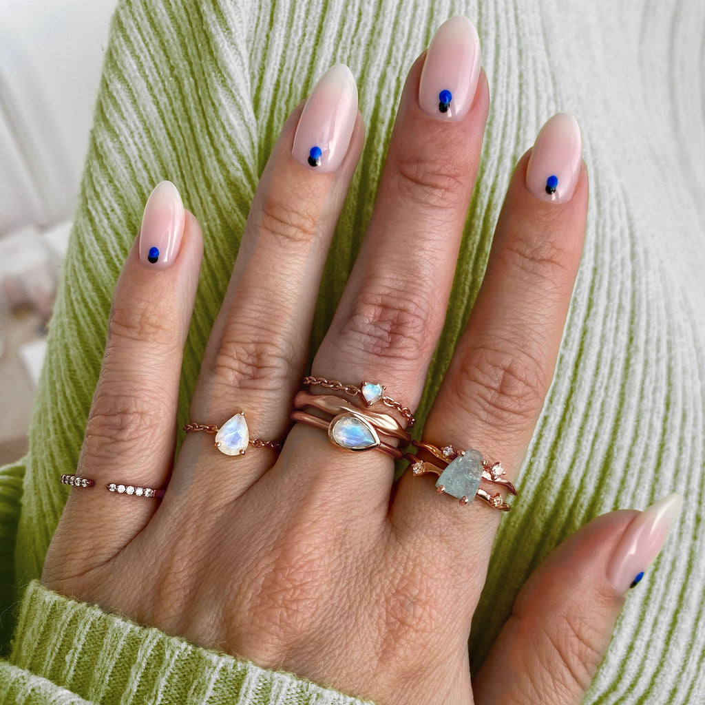Raw Crystal Ring - Flow Aquamarine
