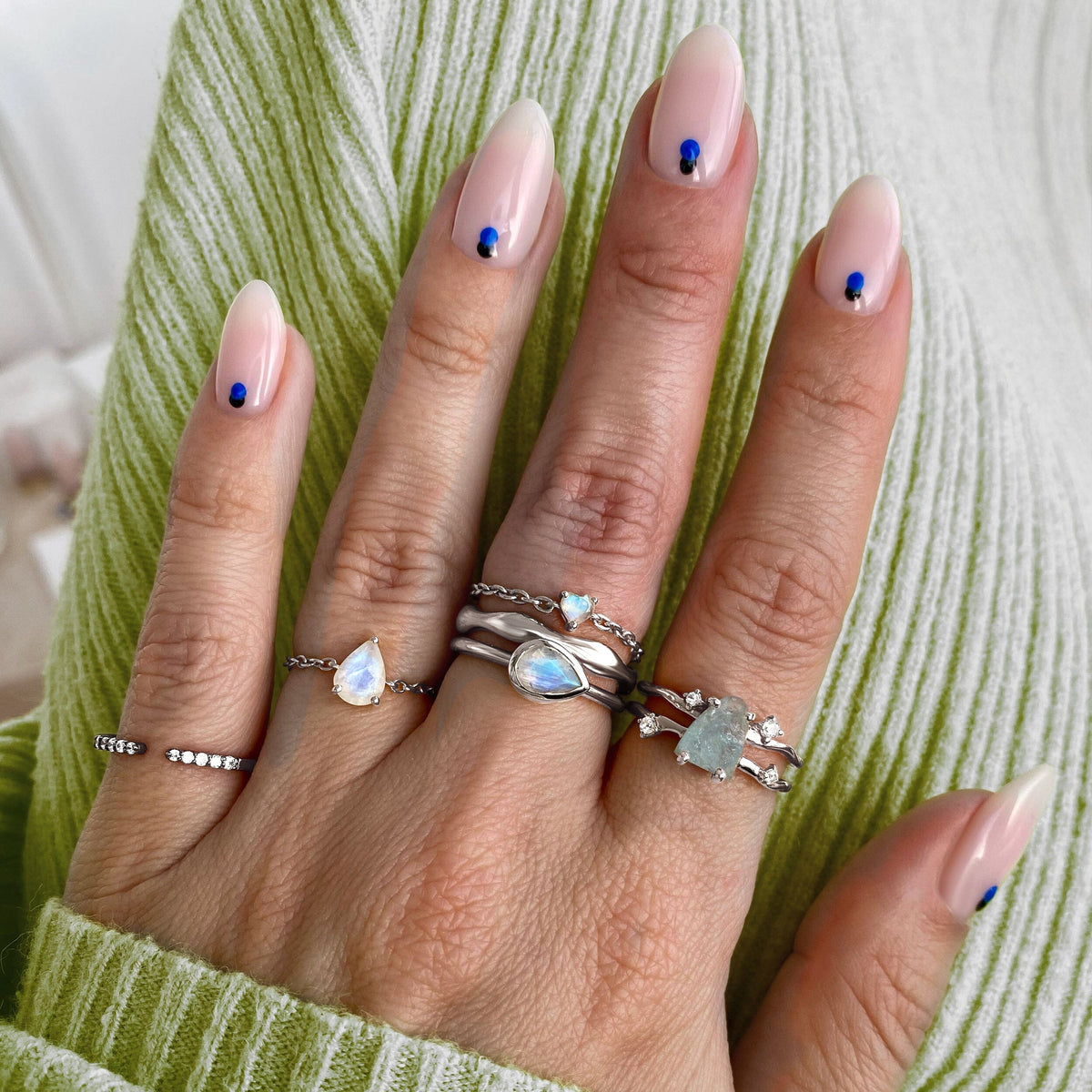 Raw Crystal Ring - Flow Aquamarine