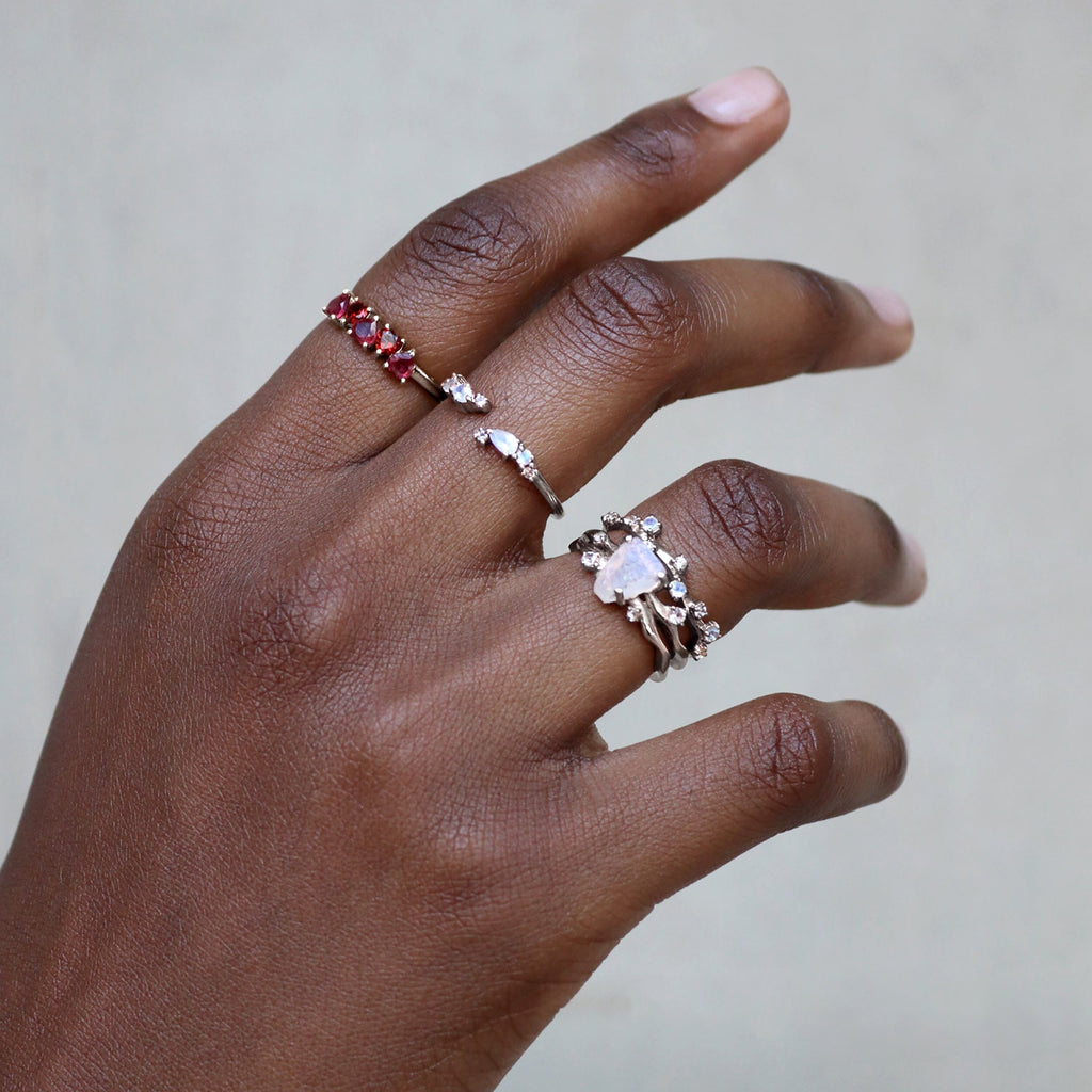 Adjustable Moonstone Ring - Flourish