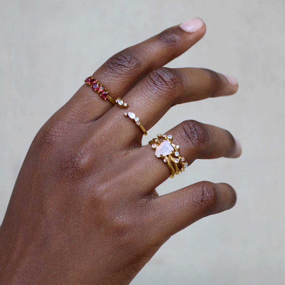 Adjustable Moonstone Ring - Flourish