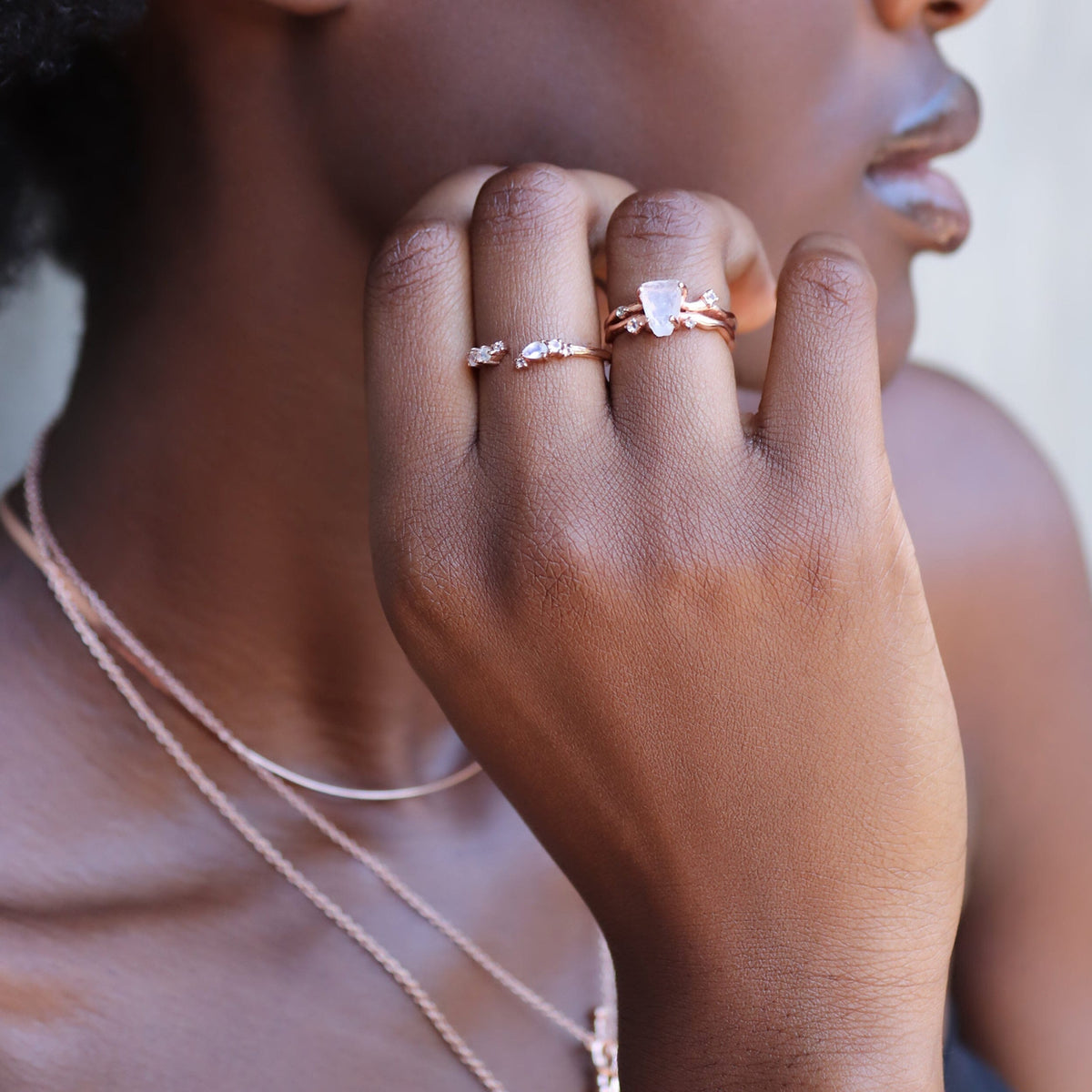 Adjustable Moonstone Ring - Flourish