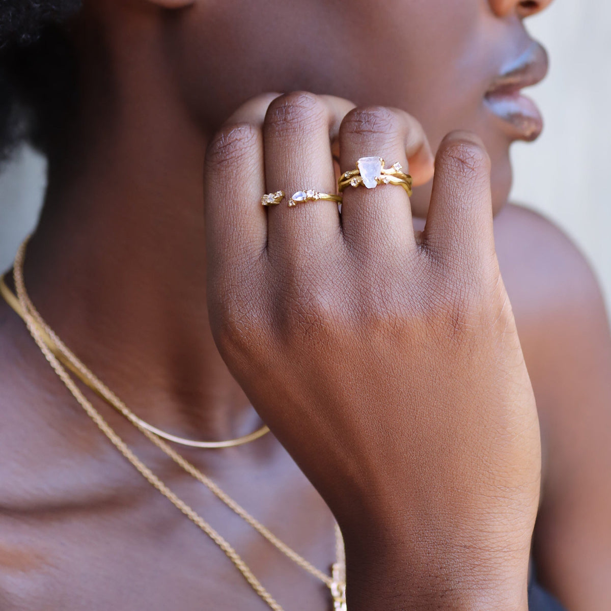 Adjustable Moonstone Ring - Flourish