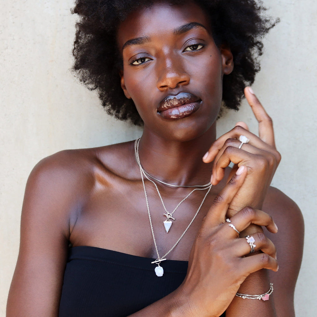 Raw Crystal Ring - Ritzy Moonstone
