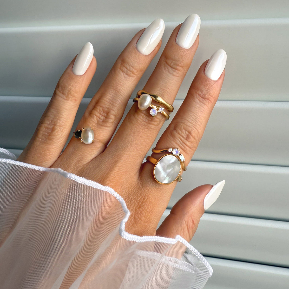 Mother of Pearl Ring - Enfolded