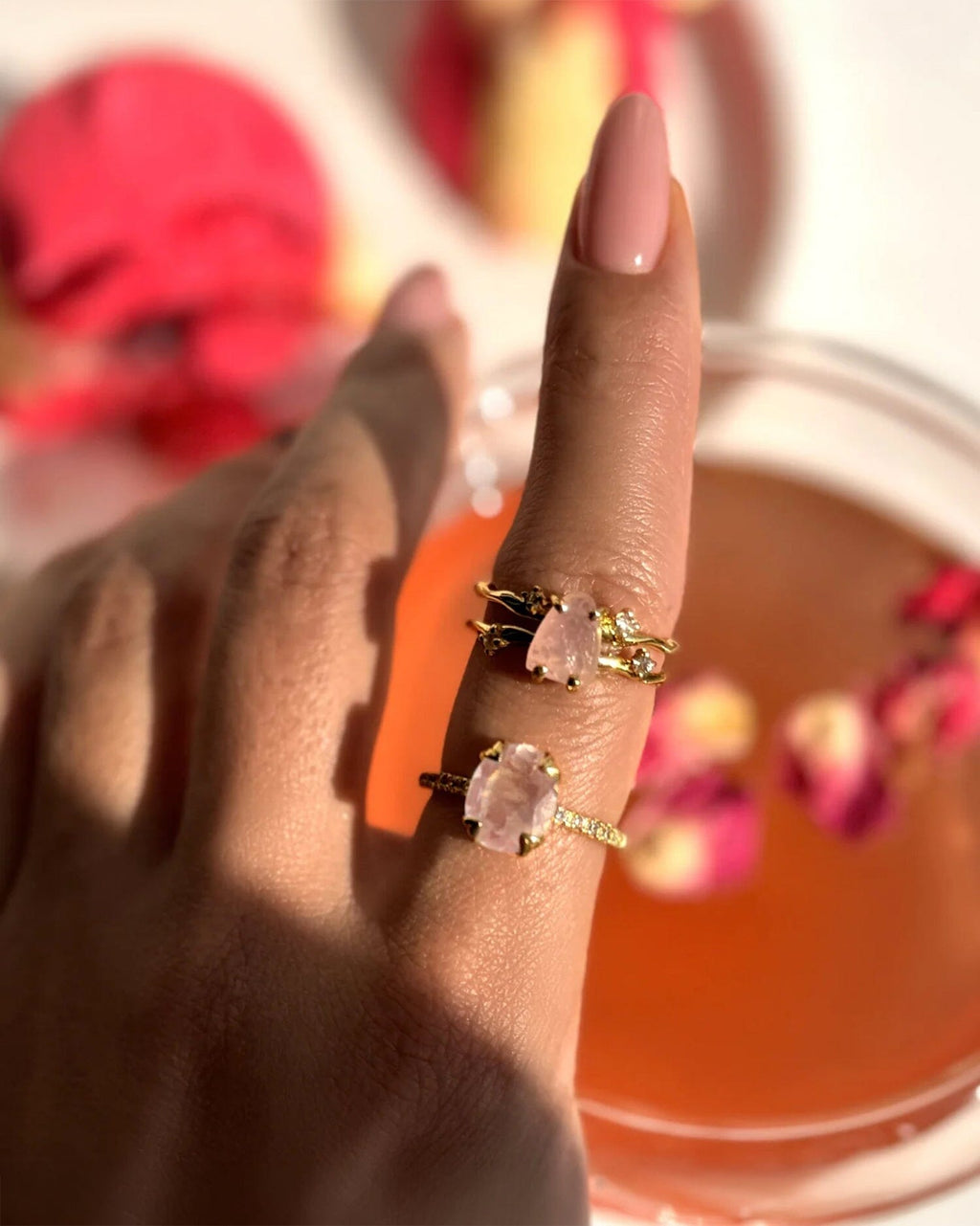 Rose Quartz Ring - Flow