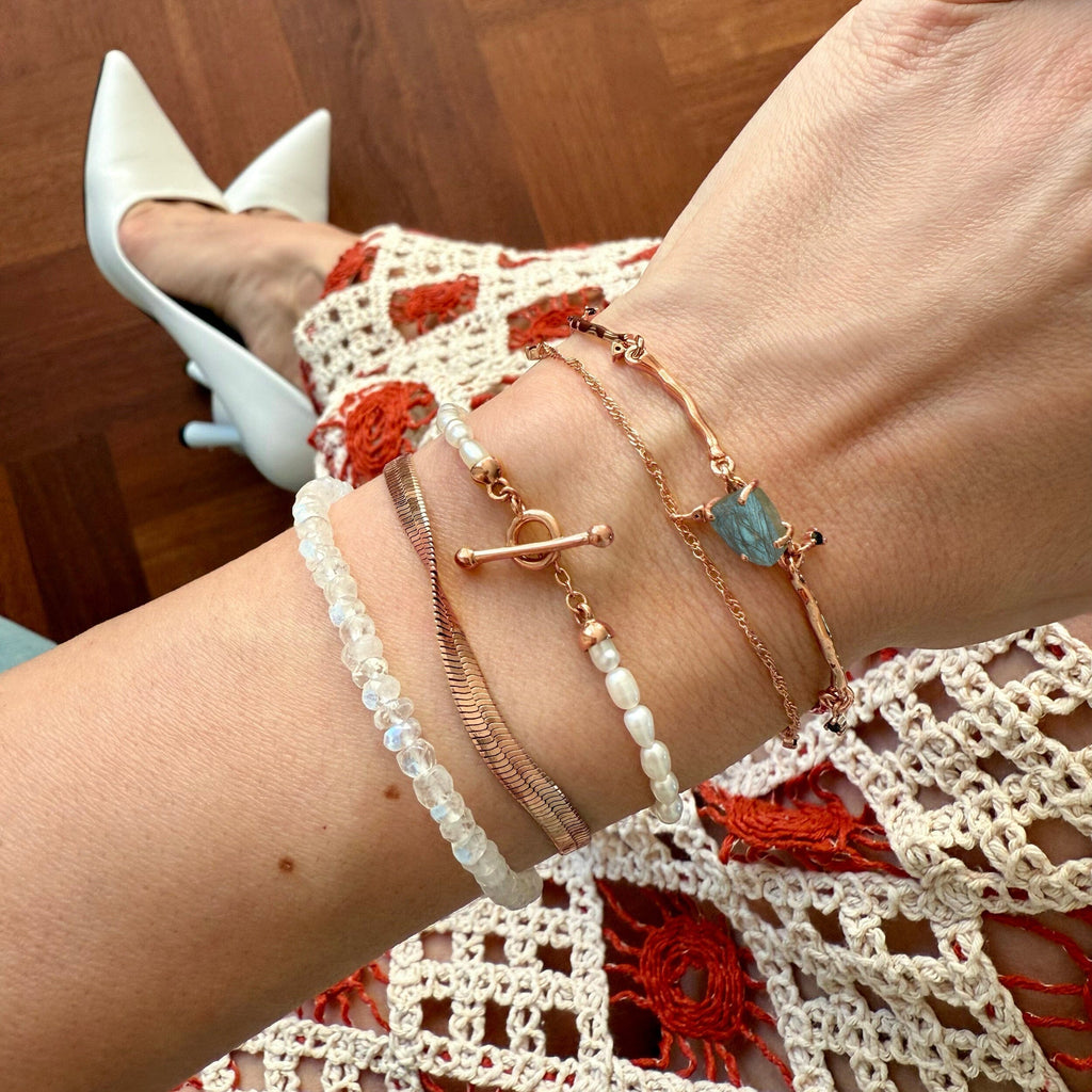 Plain Metal Wristlet - Herringbone Bracelet
