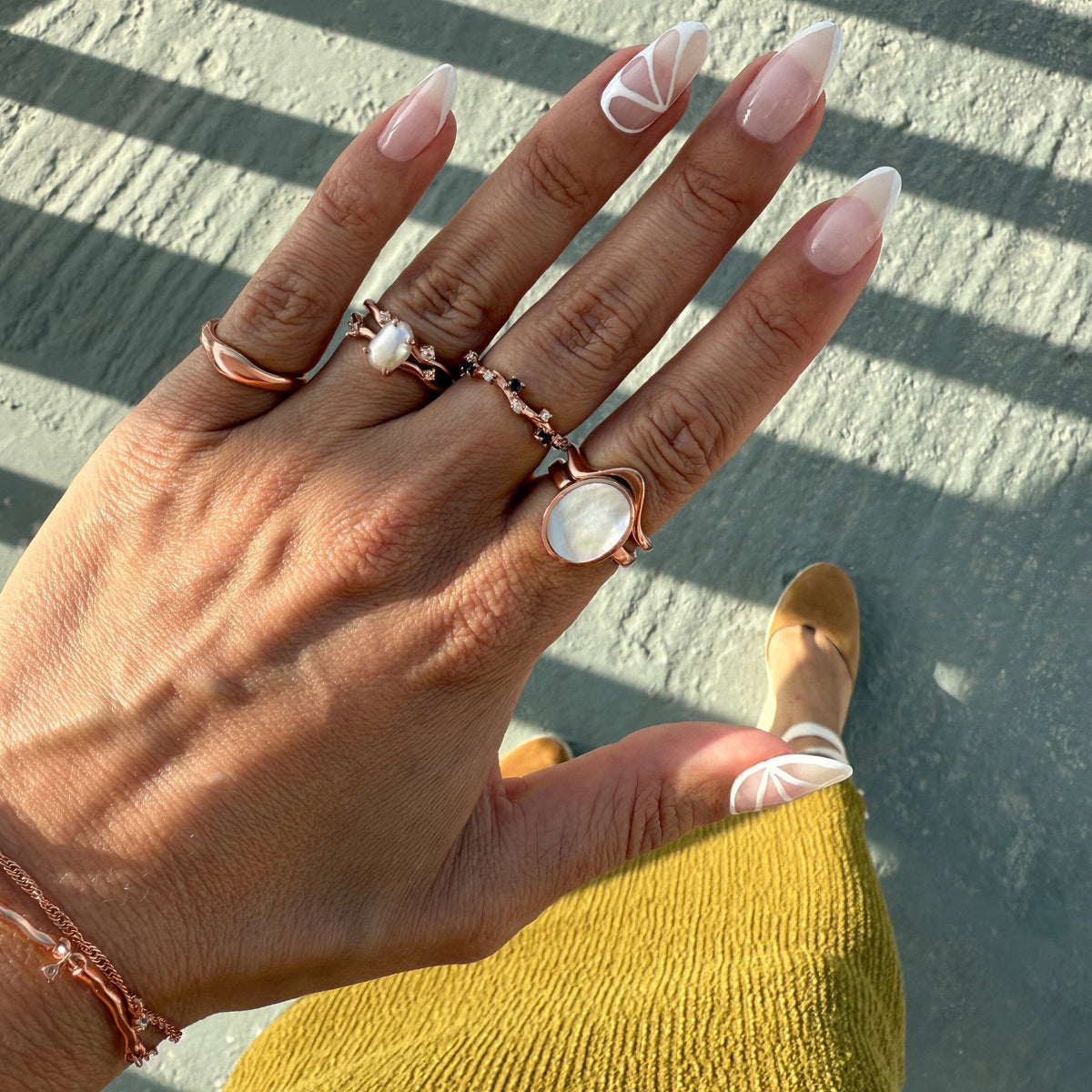 Mother of Pearl Ring - Enfolded