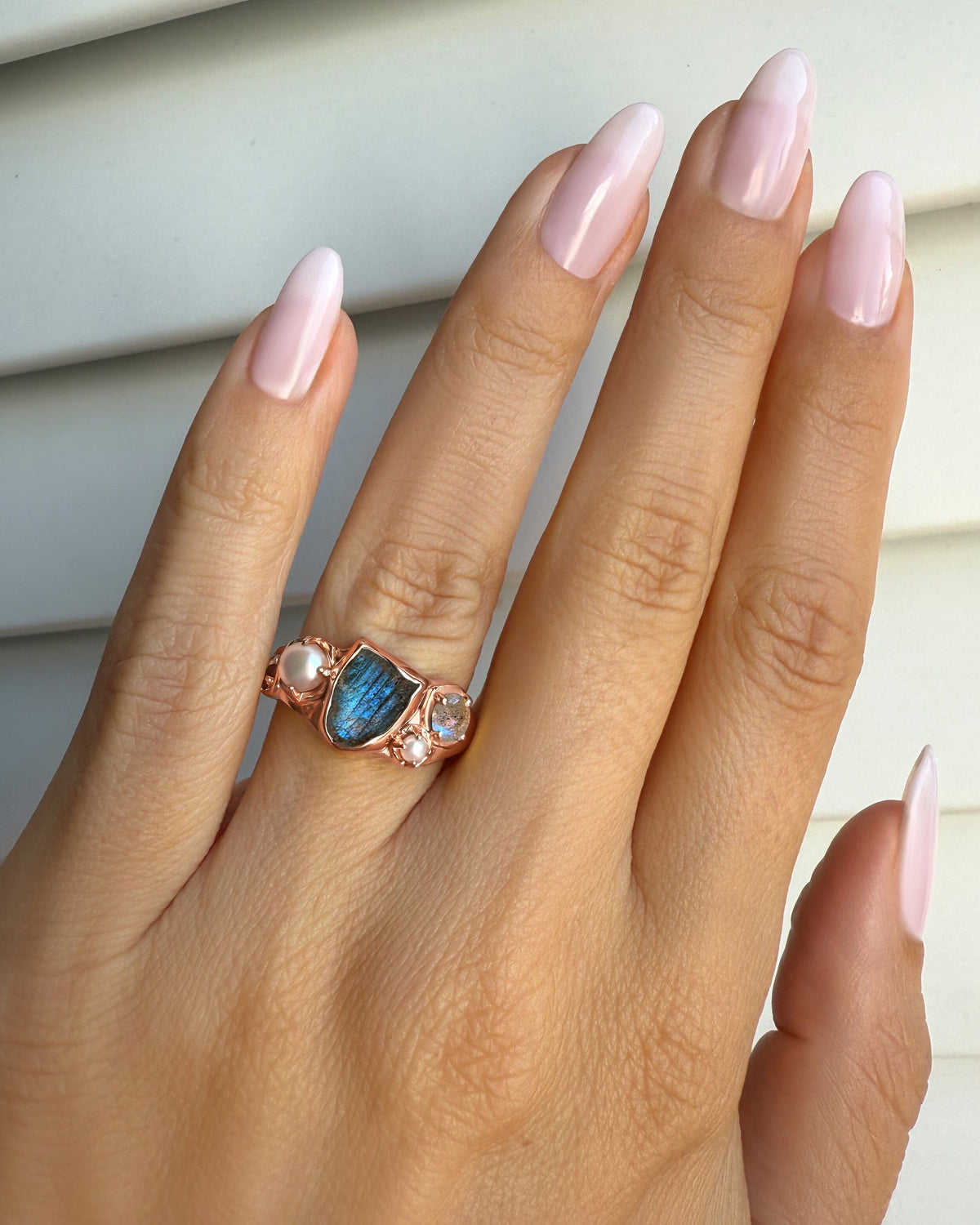 Labradorite Pearl Ring - Heirloom
