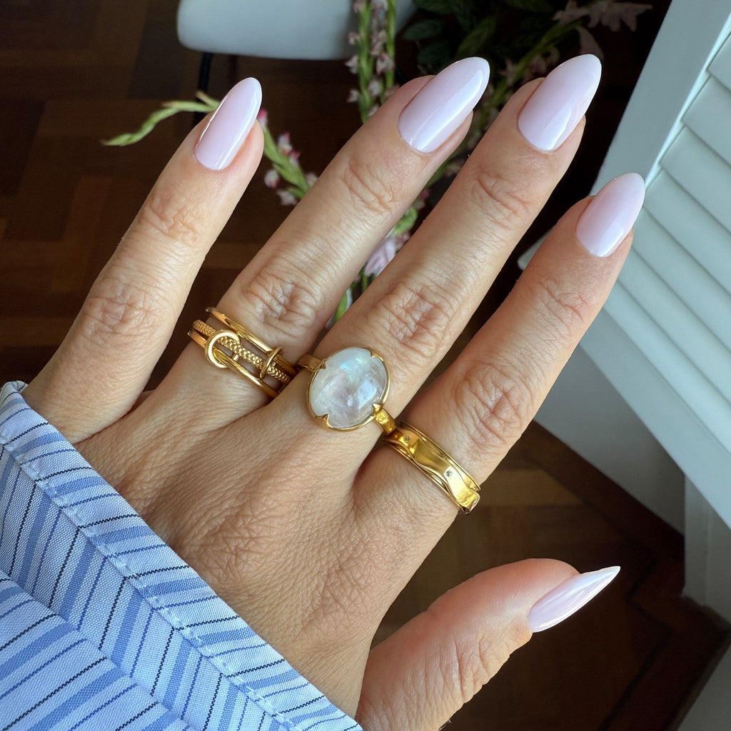 White Zircon Fidget Ring - Spinning Clarity