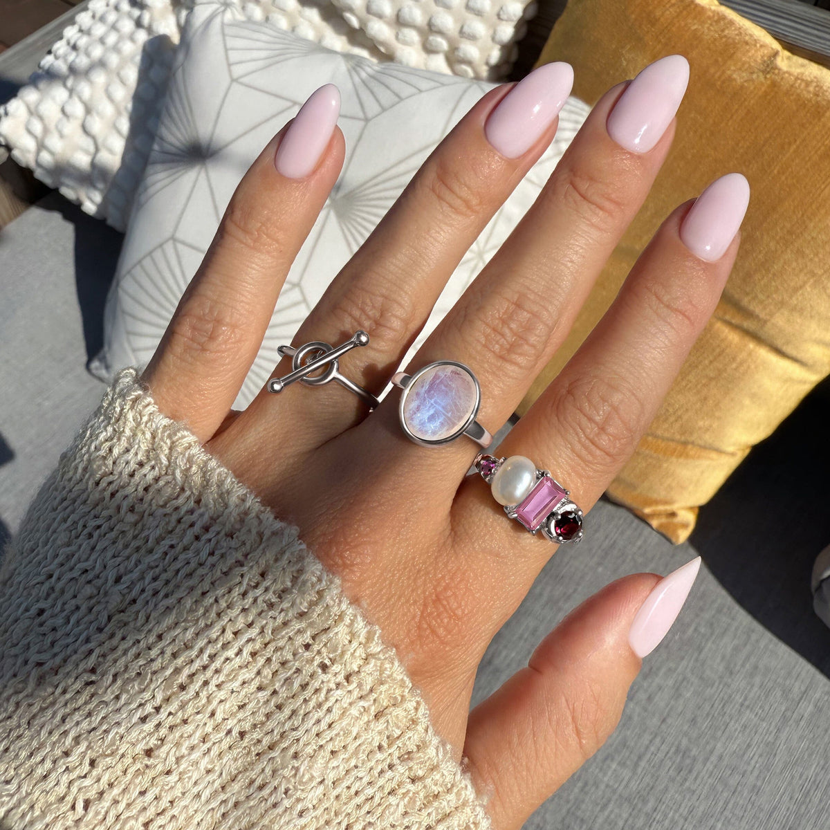 Rhodolite Garnet Pearl Ring - Treasure