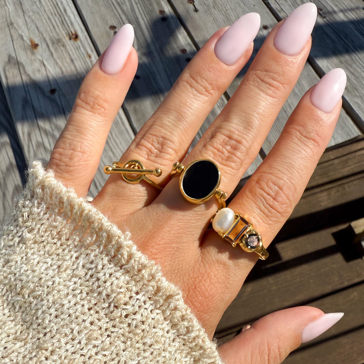 Citrine Pearl Ring - Treasure