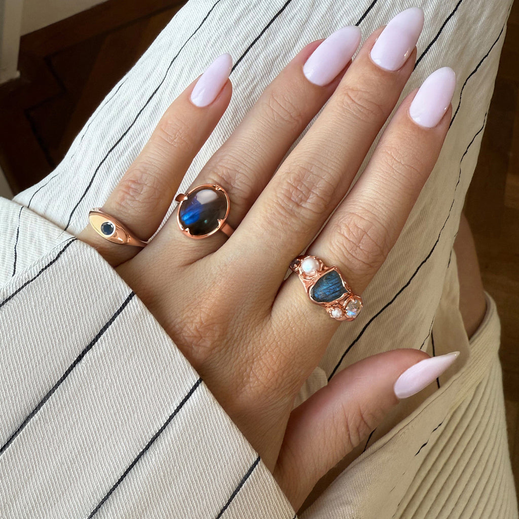Labradorite Pearl Ring - Heirloom