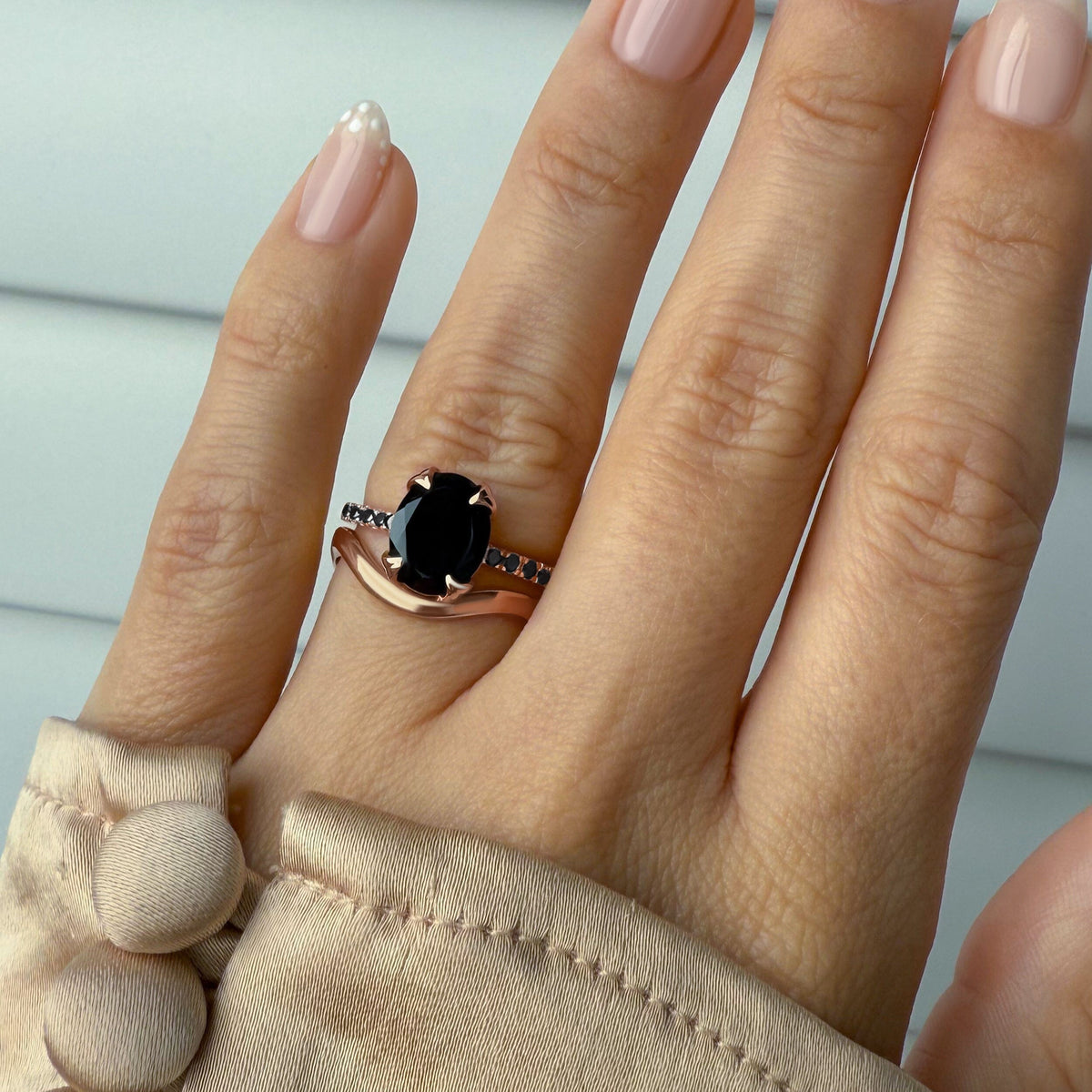 Black Obsidian Black Spinel Harlow & Waves Rings