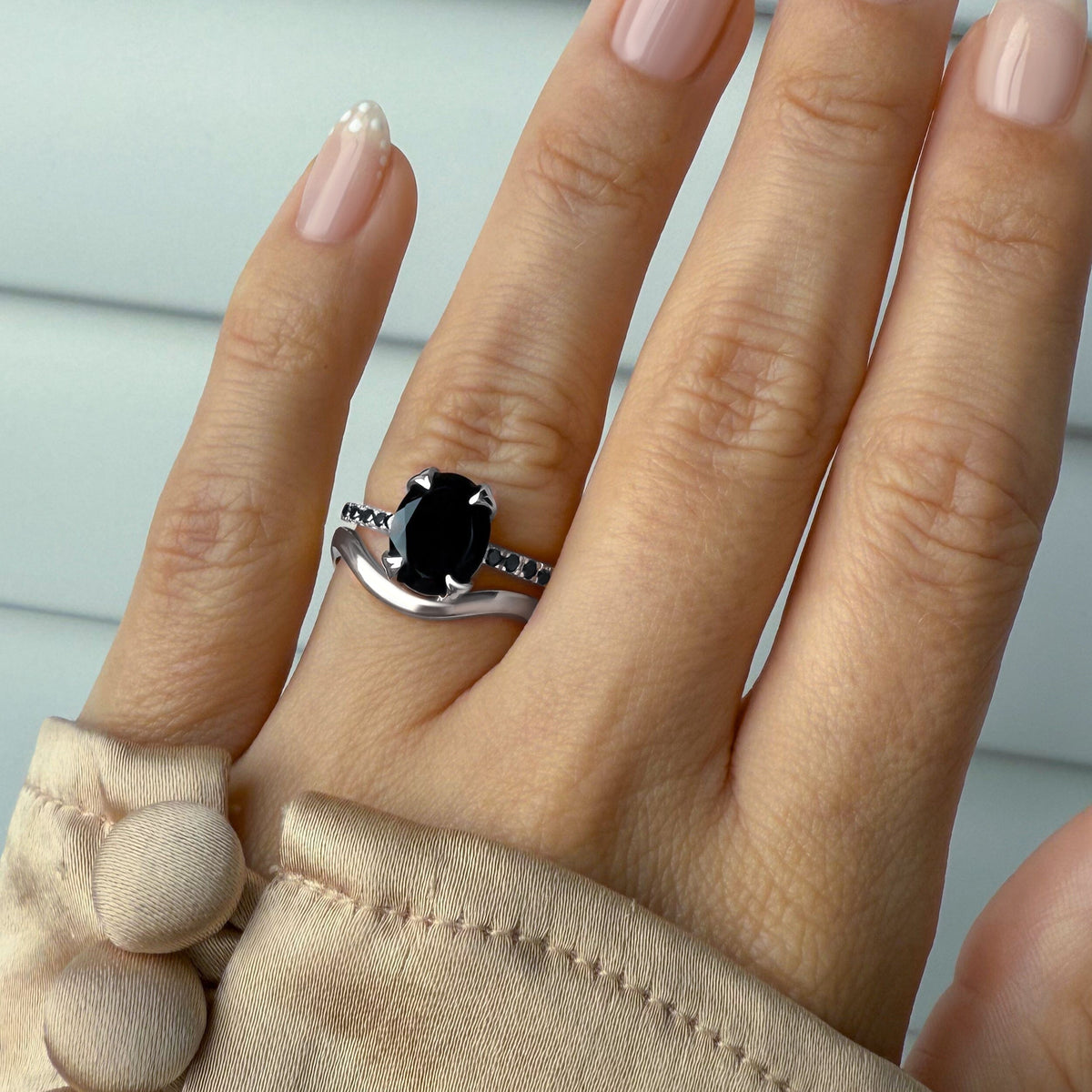 Black Obsidian Black Spinel Harlow & Waves Rings