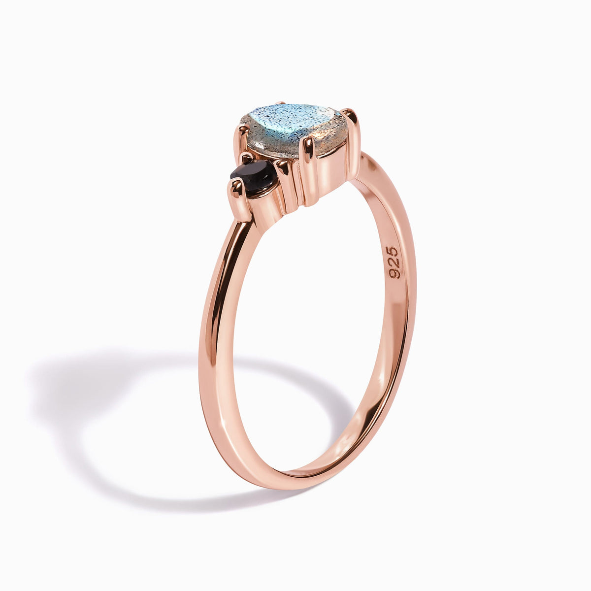 Black Obsidian Labradorite Ring - Lania
