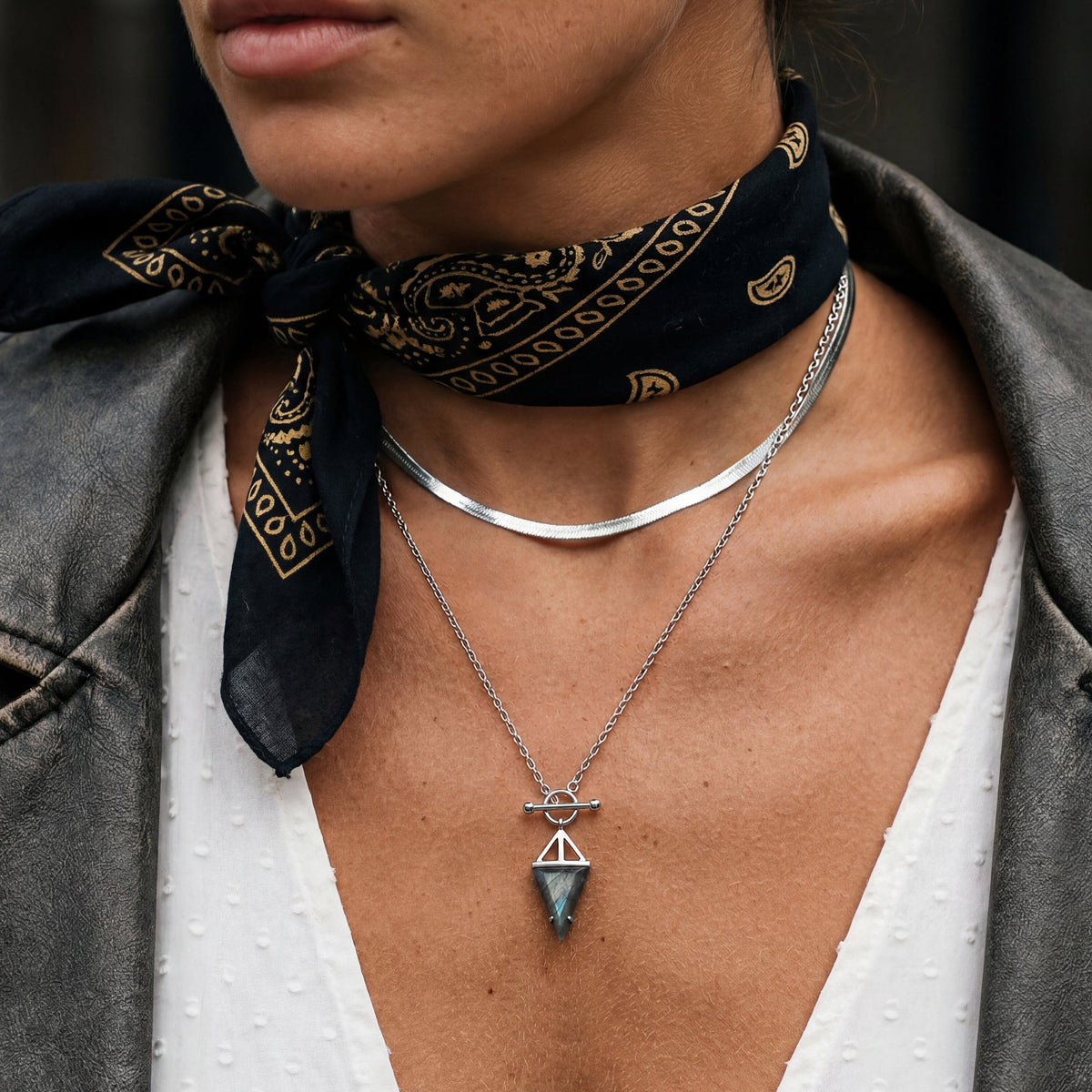 Labradorite Heroine & Herringbone Necklaces