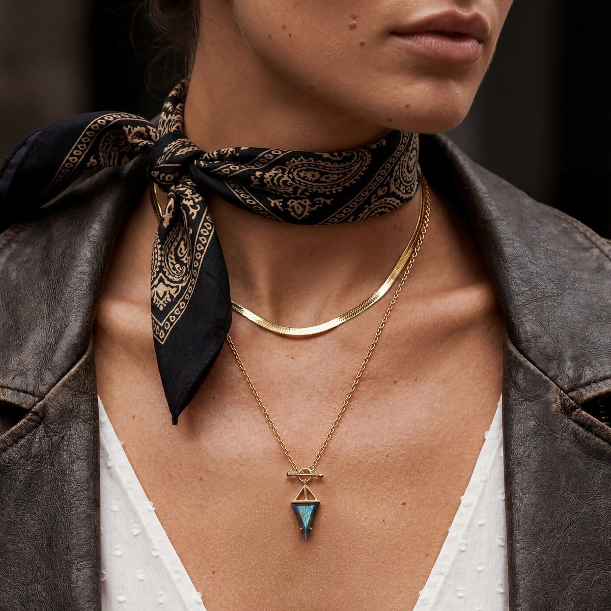 Labradorite Heroine & Herringbone Necklaces